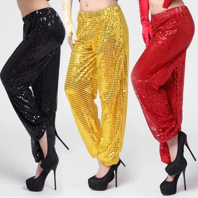 7Color Adult Flitry Pant Kostýmy Jazz Dance Wear Shinestone Shining Stage Performance Dancing for Women Flitry nohavice S-3XL