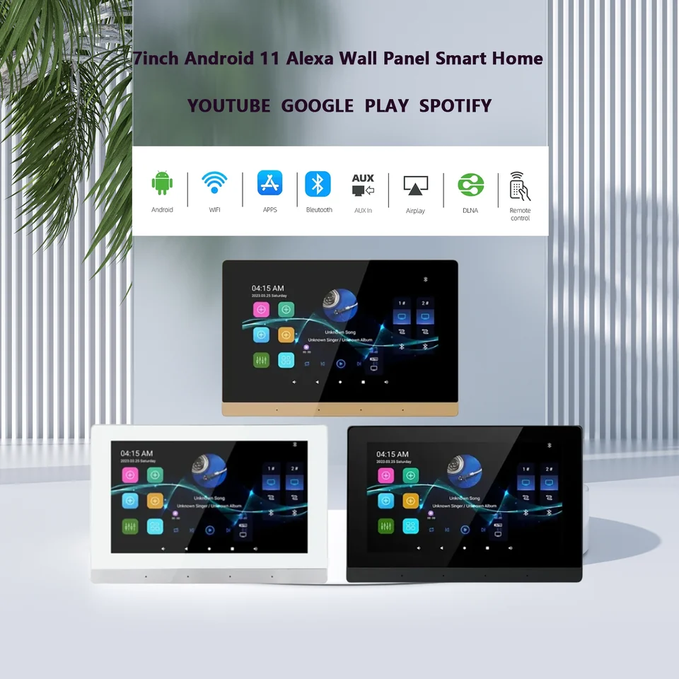 7inch Android 11 IPS WiFi SD karta Mini USB online video hudba Audio Bluetooth Wall Amplifier Panel YouTube Google Play Spotify