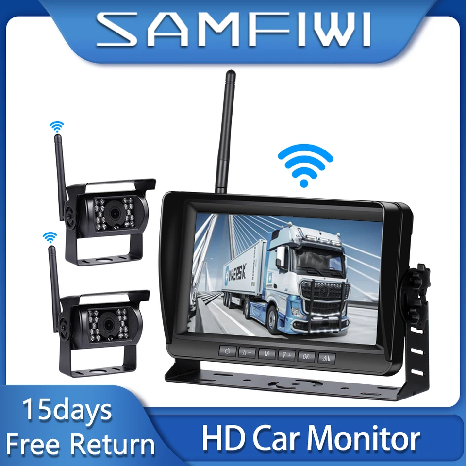 7inch WiFi Monitor Displej Displej bezdrôtovej obrazovky 1camera/2camera pre obrazovku fotoaparátu pre monitor automobilu pre automatické nákladné auto RV