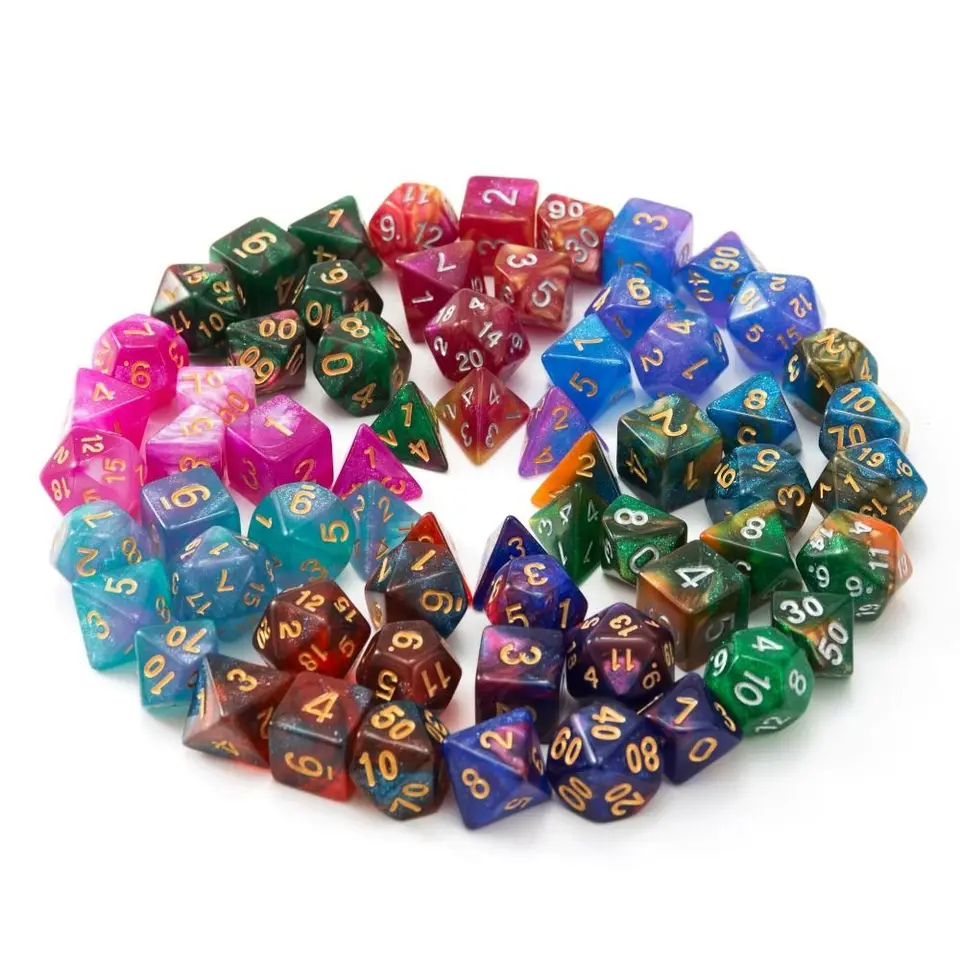 7ks akrylová stolová hra nepriehľadné polyhedrálne kocky Multifetované digitálne kocky sada DND DICE Tabletop