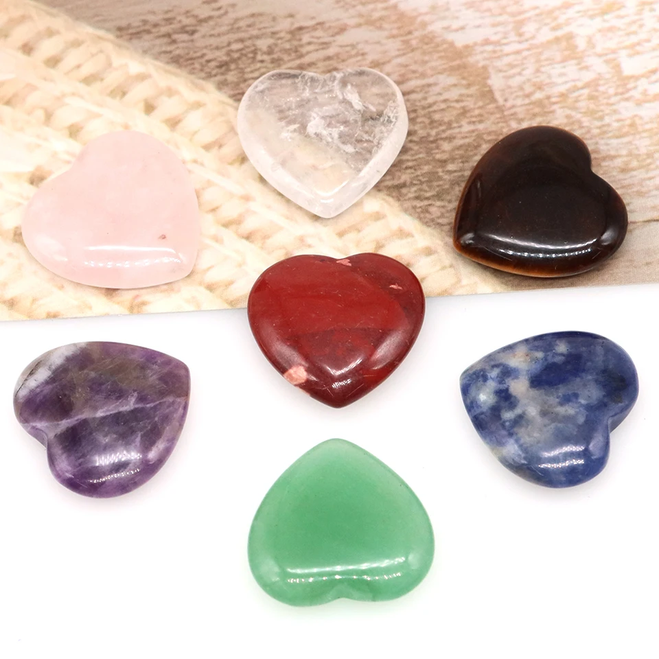 7ks/lot Čakra prírodný kameň Crystal Love Srdce Ametysty ružové kremeň lapis lazuli pre šperky výroby náhrdelníkov
