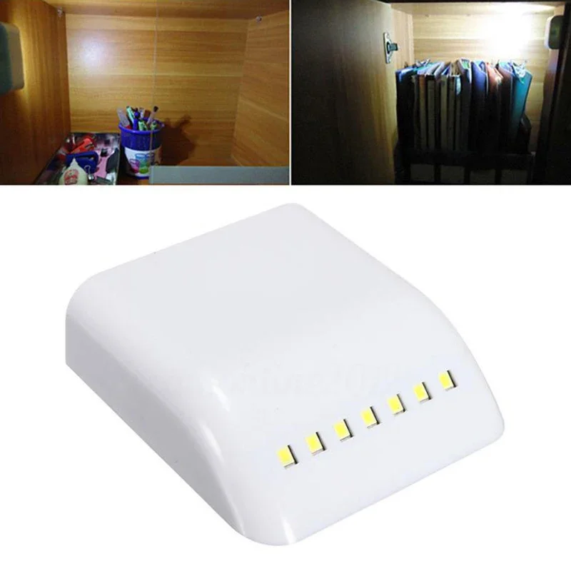 7led LED pod skrinkou Svetlá batéria napájaná senzorom dotykovej lampy pre kuchynskú skriňu v šatníku vnútorná nočná lampa