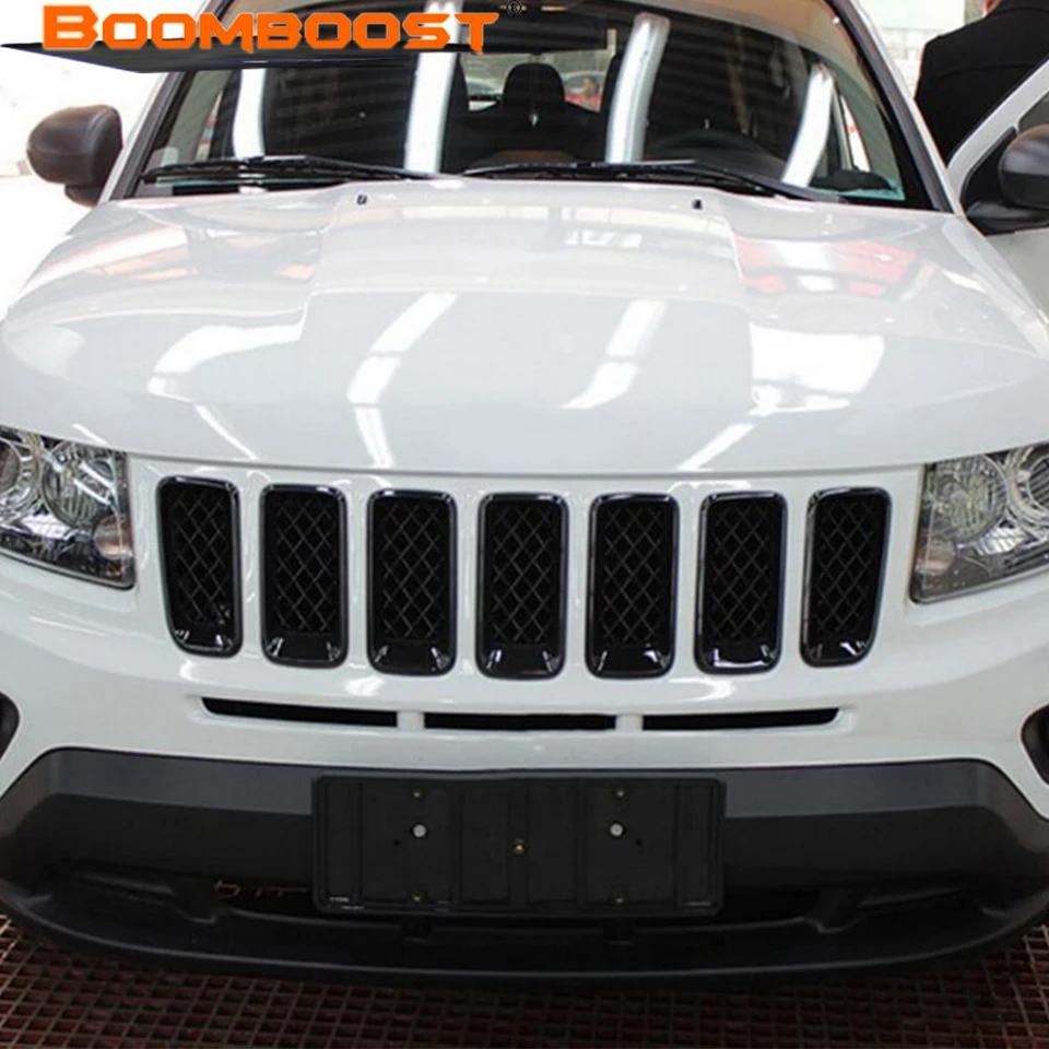 7pcslot Venter Outlet Cover Cover Cover Net Rám Fit for Jeep Compass 2011 2012 2013 2014 2015 2016