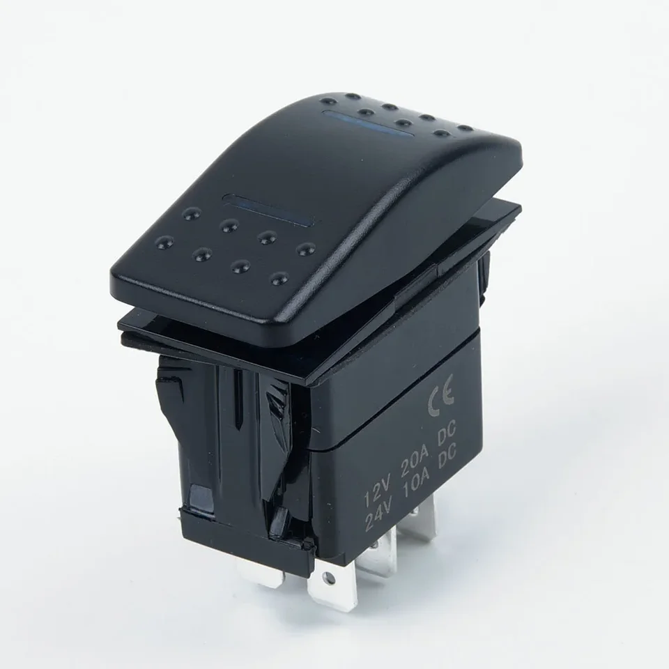 7pin DPDT on-Off-on 2 LED Rocker Switch Car Truck Marine 12 24 V Nepremokavý námorný rockerový spínač Panel Panel Lighter Socket