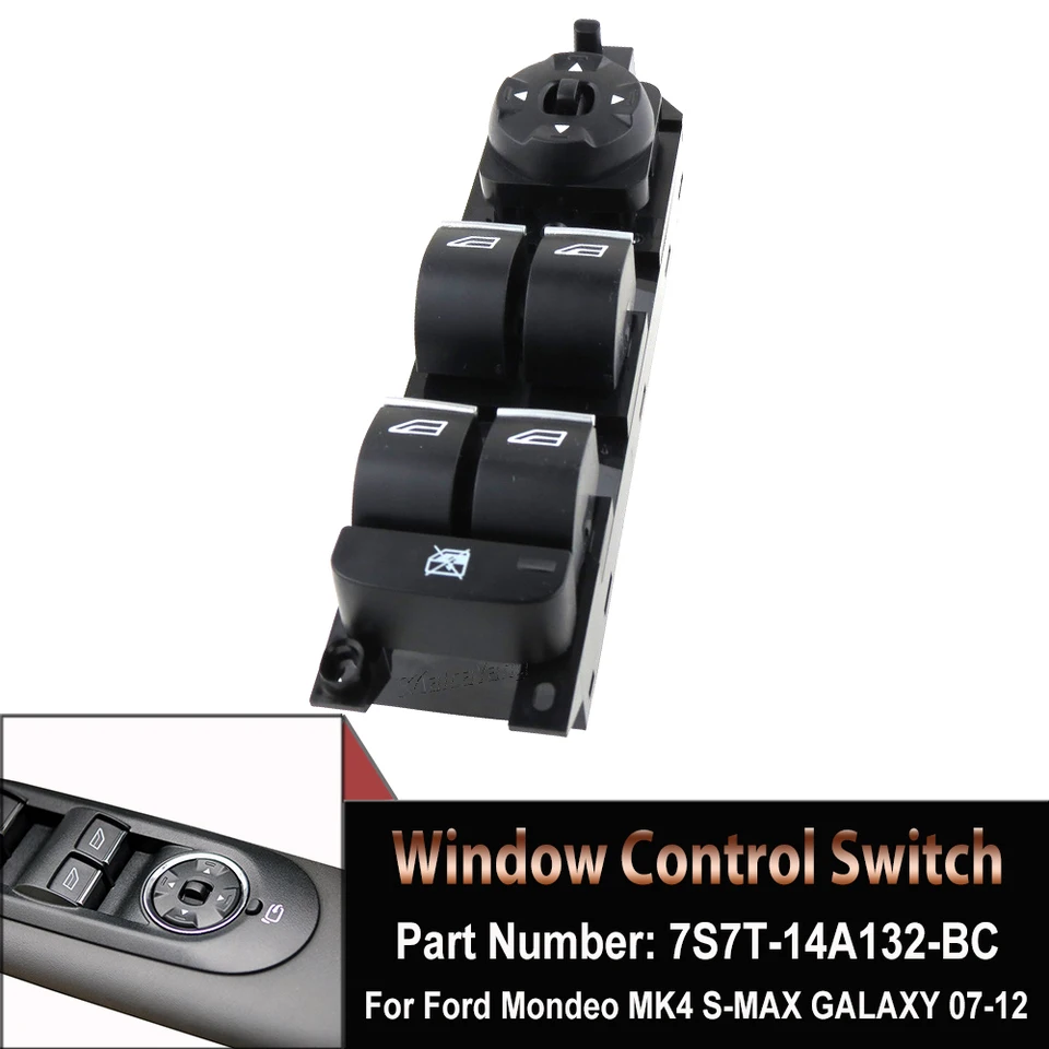 7S7T-14A132-BC Spínač ovládacieho panela Master Window Automatické časti 7S7T14A132BC pre Ford Mondeo Mk4 S-Max Galaxy 2007-2010 2011 2012 2012