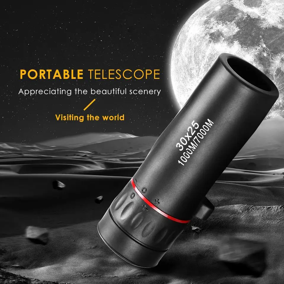 7x Monokulárny veľký okuár All-Optical Glass Lens Bird Watch Wide View Monokulárny cestovný lovecký ďalekohľad