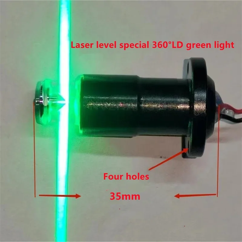 8/12/16 Čiary laserová úroveň LD Zelená čiara Štyri diery Hlava 360 stupňov Green Line Laser Modul Diódová laserová úroveň