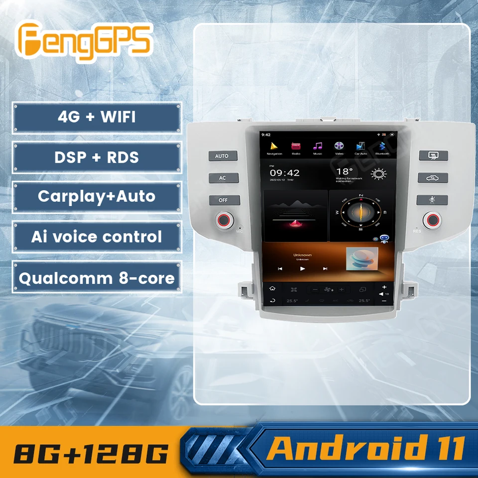 8+128G Android 13 multimediálny hráč pre Toyota Mark X/Reiz 2005-2009 Automatické stereo stereo bluetooth GPS GPS DVD DSP Head Unit