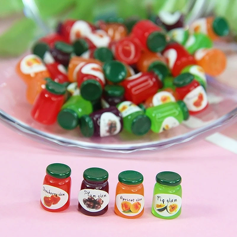 8/16ks miniatúry bábiky 1:12 Príslušenstvo džemy miniatúrne kuchynské fľaše džem