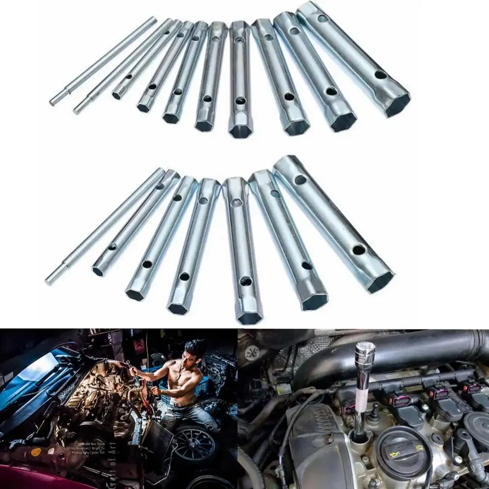 8-19 mm 6-22 mm 6pc/10ksový metrový rúrkový krabica set trubica lišta Spark-plug spanner Ocel Double Ended na opravu automobilovej inštalácie