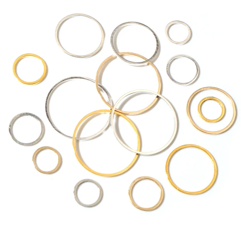 8-40 mm mosadzný zatvorený prsteň náušnice drôtov obruč