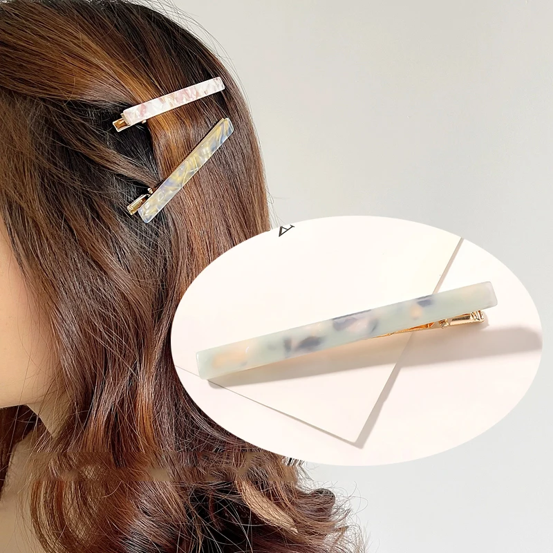 8,5 cm acetát Barrettes Duckbill Hair Clips Hairgrips Gradient 1 cm široké vlasové skrinky Styling Nástroj pre dievčatá Dámske vlasové doplnky