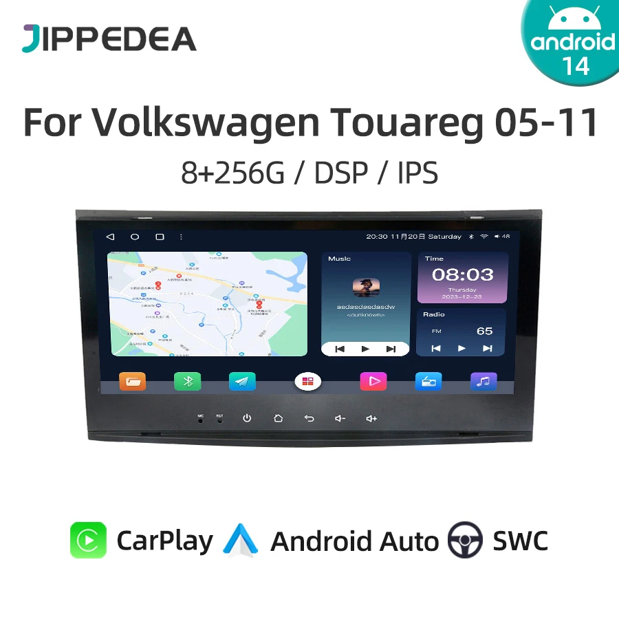 8.8 '' Android 14.0 Multimediálny hráč GPS navigácia WiFi Car pre Rádio pre Volkswagen Touareg T5 Multivan Transporter 2005-2011