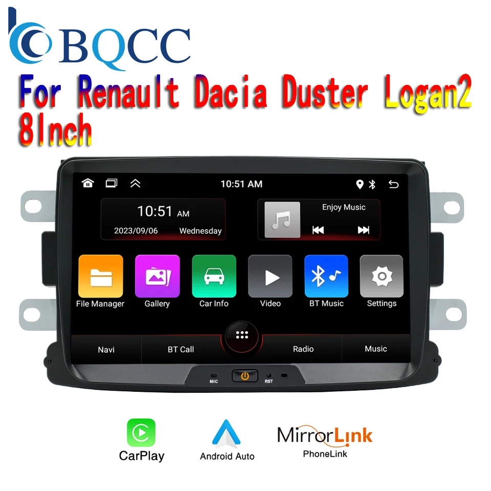 8 ACO GPS Android Radio pre Renault Dacia Duster Logan Sandero Lodgy Lada Xray Captur Dokker CarPlay GPS navigačné multimédiá