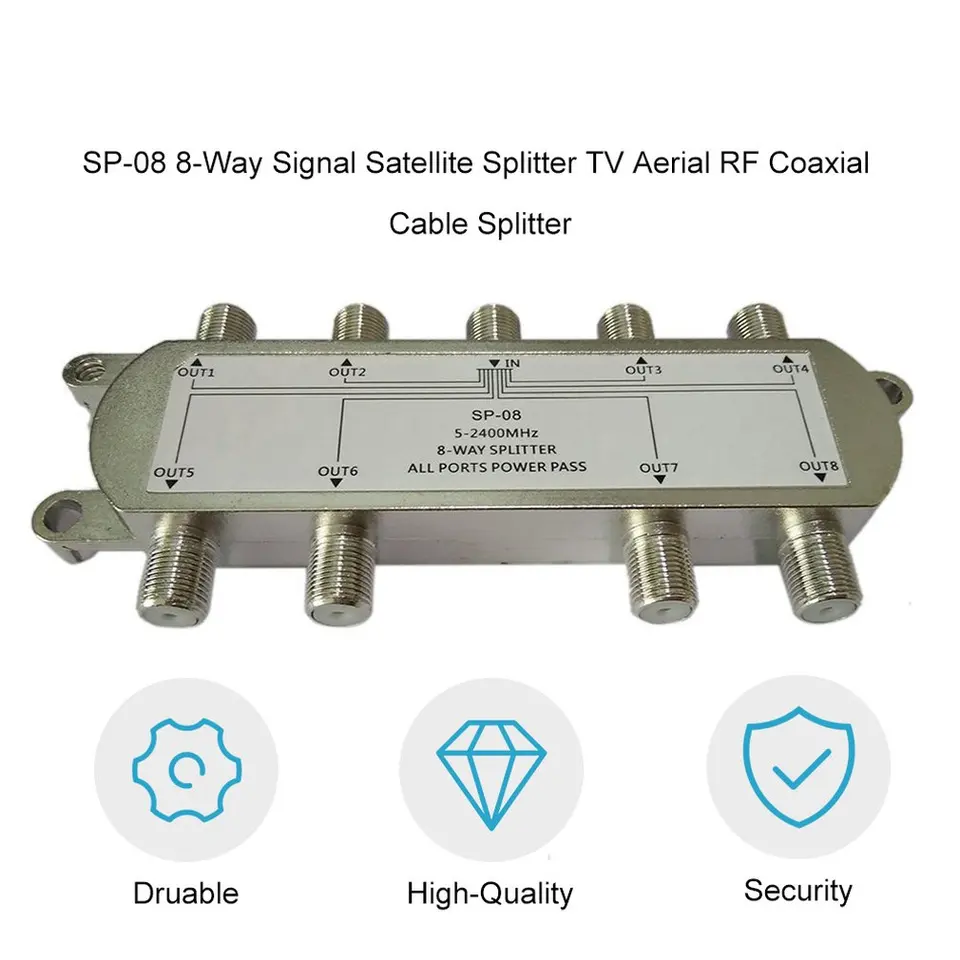 8 Cesta 5-2400 MHz signál Signál satelitný splitter GSP-08 TV Anténa RF SAT SAT Koaxiálny diplexér Kombinovaný spínač káblového spínaču dropshipping