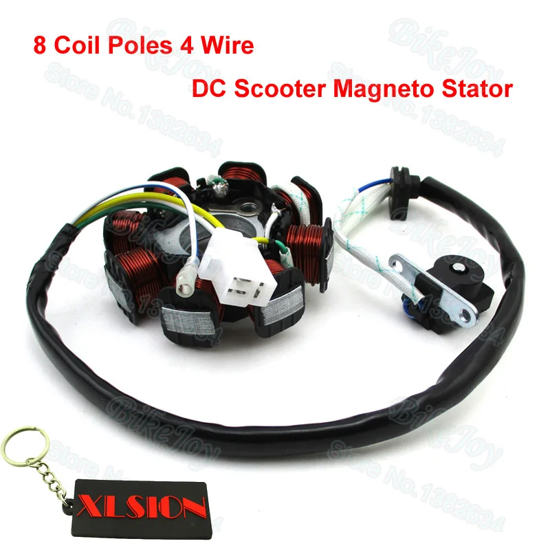 8 Cievka 4 drôt DC Magneto Stator pre čínsky 6 50 ccm moped Scooter ATV Quad Go Kart