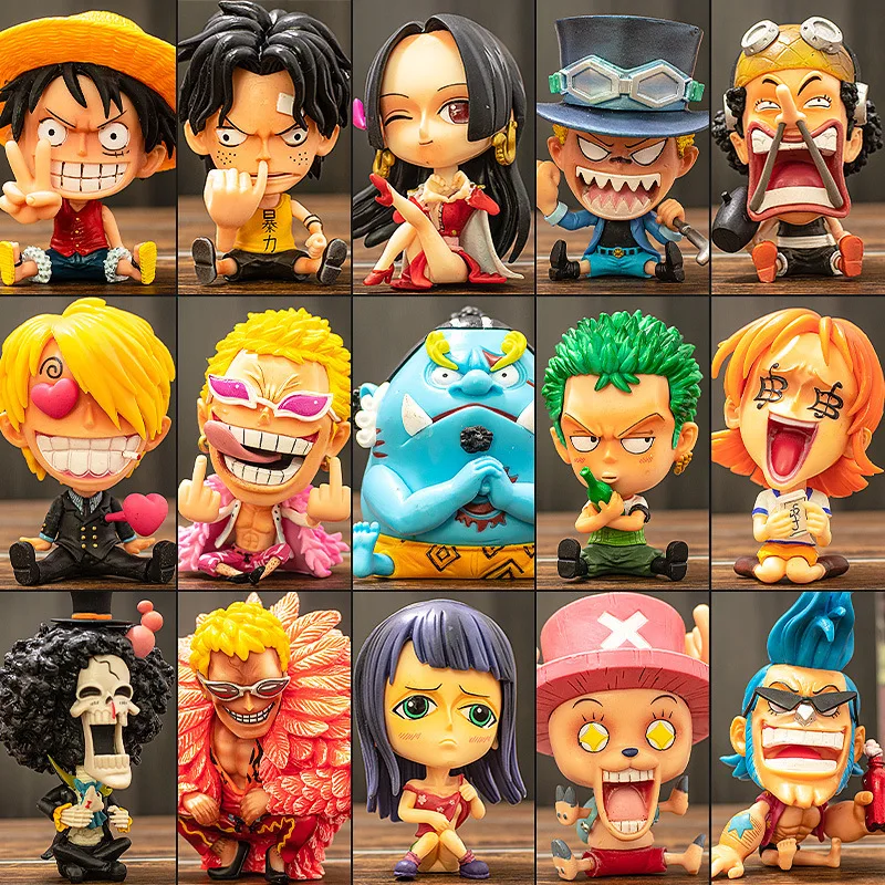 8 cm anime postava One Piece Monkey D Luffy Roronoa Zoro Kawaii Hračky Q Figural Nendoroid Decoration PVC Model Gift PVC