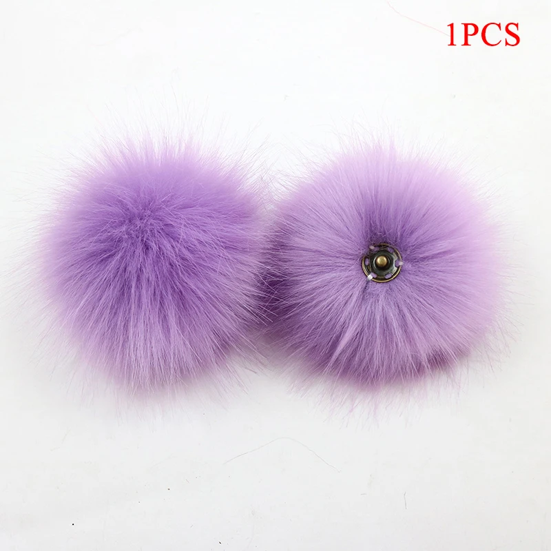 8 cm farebné našuchorené faux líšky kožušinové pompoms s pripevňovacím zálohom umelá ručne vyrobená guľa s sponou klobúkom šijacie príslušenstvo 1enk