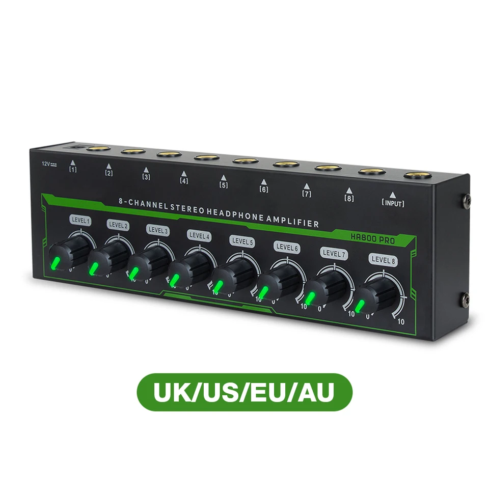 8-kanál Ultra-kompaktný mini audio stereofónny mikrofón AMP stereofónne slúchadlá prenosné prenosné slúchadlá slúžky pre zvukový mixér