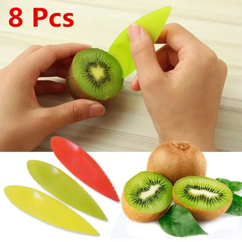 8 ks Multifunkčné lyžice noža pre domácnosť Multicolor Pp Kiwi Fruit Spoons