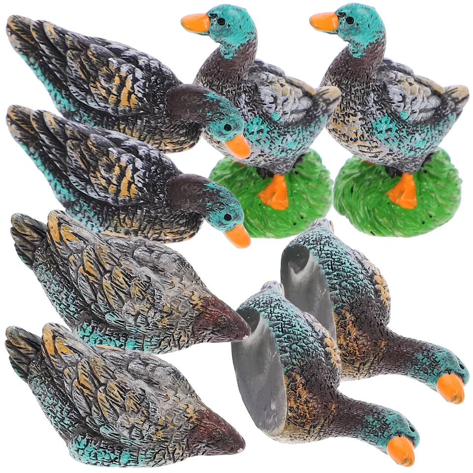 8 ks svadobné dekorácie Micro Krajina mandarínka Duck Resin Ornament Darčekové stolné kačice ozdoby farebné