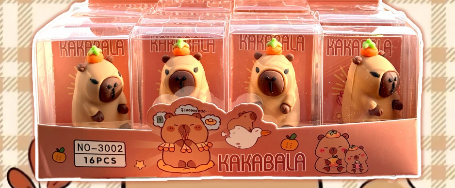 8 ks Veľkoobchodný nový produkt Caphybara ceruzka orezávač karikatúry Roztomilé školské potreby
