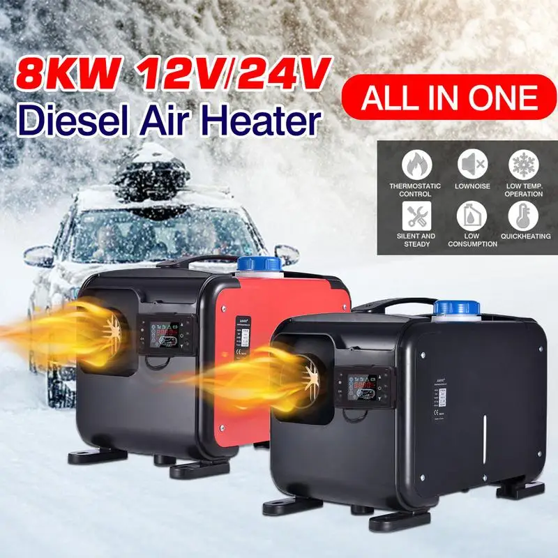 8 kW parkovací ohrievač automobilov s all-in-one 12v/24v nafta vykurovacieho automobilu Air Hluk s nízkym hlukom LCD a diaľkové ovládanie pre domáce auto RV nákladný automobil