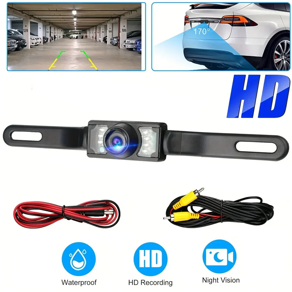 8 LED HD CATOR A CON COMERA CAMERA Univerzálna poznávačka držiaka HD Night Vision Car Camera Camera Camera Camera