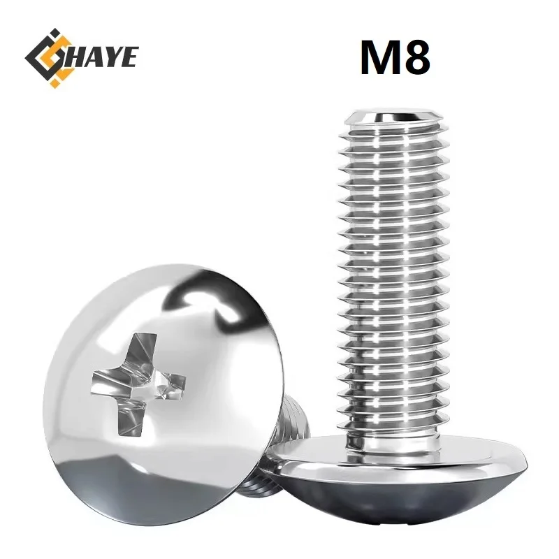 8 mm krížové zapustené skrutky s priehradovou hlavou M8 x 10 12 75 80 mm huba veľká plochá hlava skrutka 304