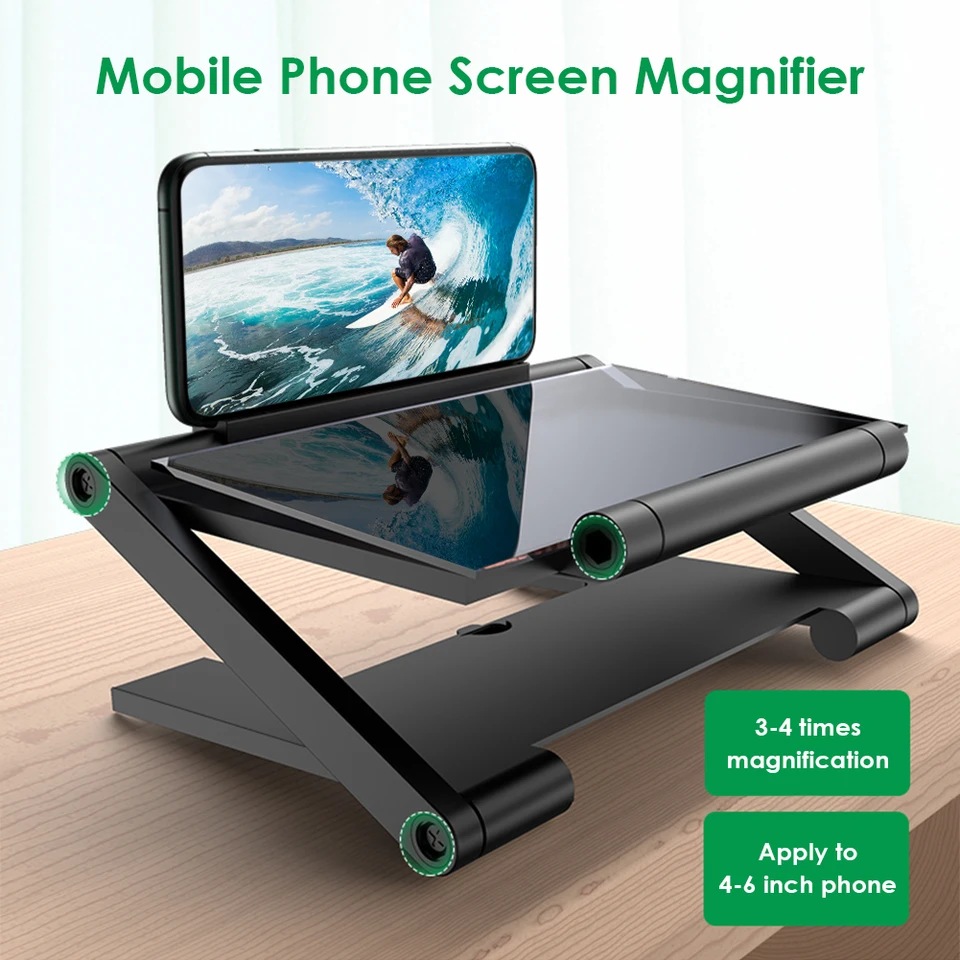 8 -palcový 3D zosilňovač obrazovky mobilného telefónu Video Video Väčšica HD Expander Projector Smartphone Displej Zväčšovacia konzola