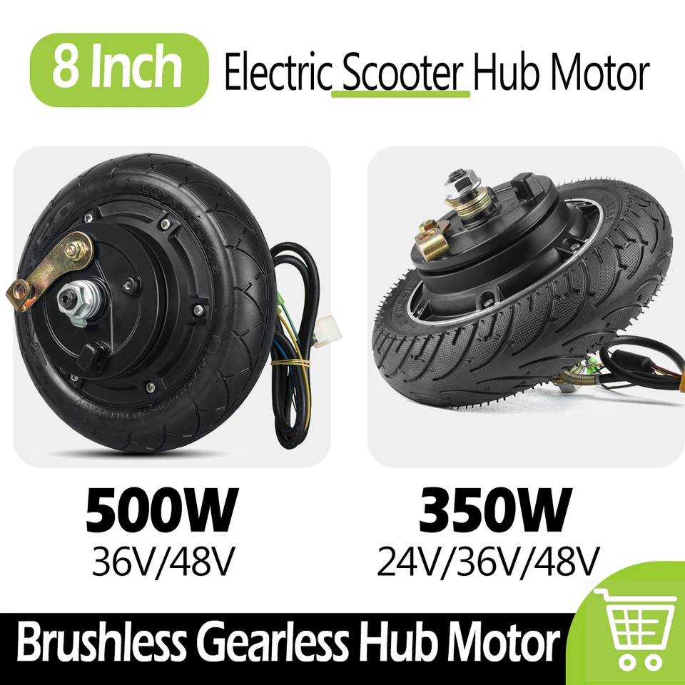 8 -palcový elektrický kolobežník Hub Motor bez prevodovky prevodovky pre konverznú súpravu pre konverziu priestoru 36V/48 V 350W/500 W