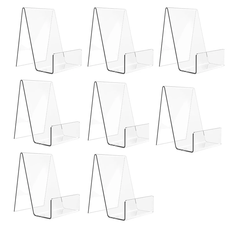 8 počítačov Akrylová kniha stojan Clear Easel Stojan For Displace Display Držiteľ pre album, CD, obrázok, tanier