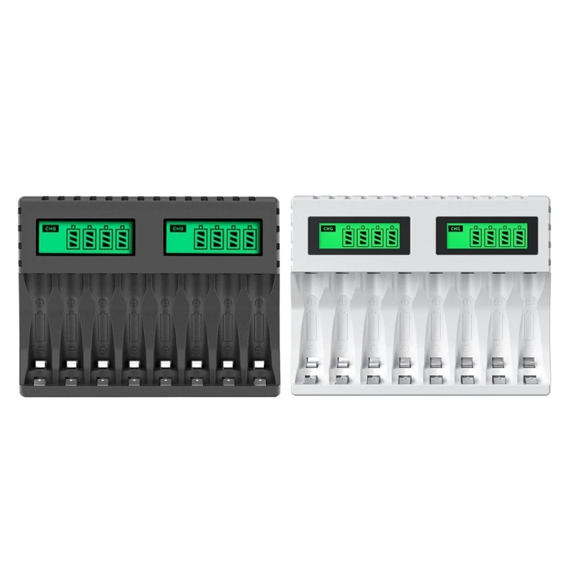 8-slot batériová nabíjačka s LCD Display Intelligent pre AA/AAA NICD NIMH nabíjateľné batérie nabíjajúca nabíjačku AAA AAA