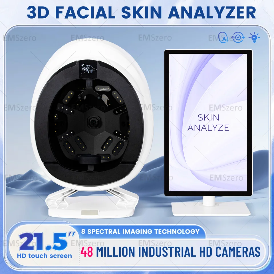 8 Spektrálne magické zrkadlo 3D analýza tváre analýza stroja Zobrazovanie technológie analyzátora pokožky Detekcia vlhkosti SPA Používanie