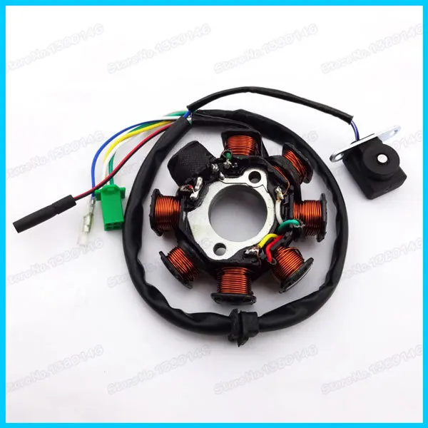 8 stĺpcových cievok zapaľovací stator Magneto pre 125 ccm 150 ccS Gy6 Moped Scooter ATV Quads Sunl