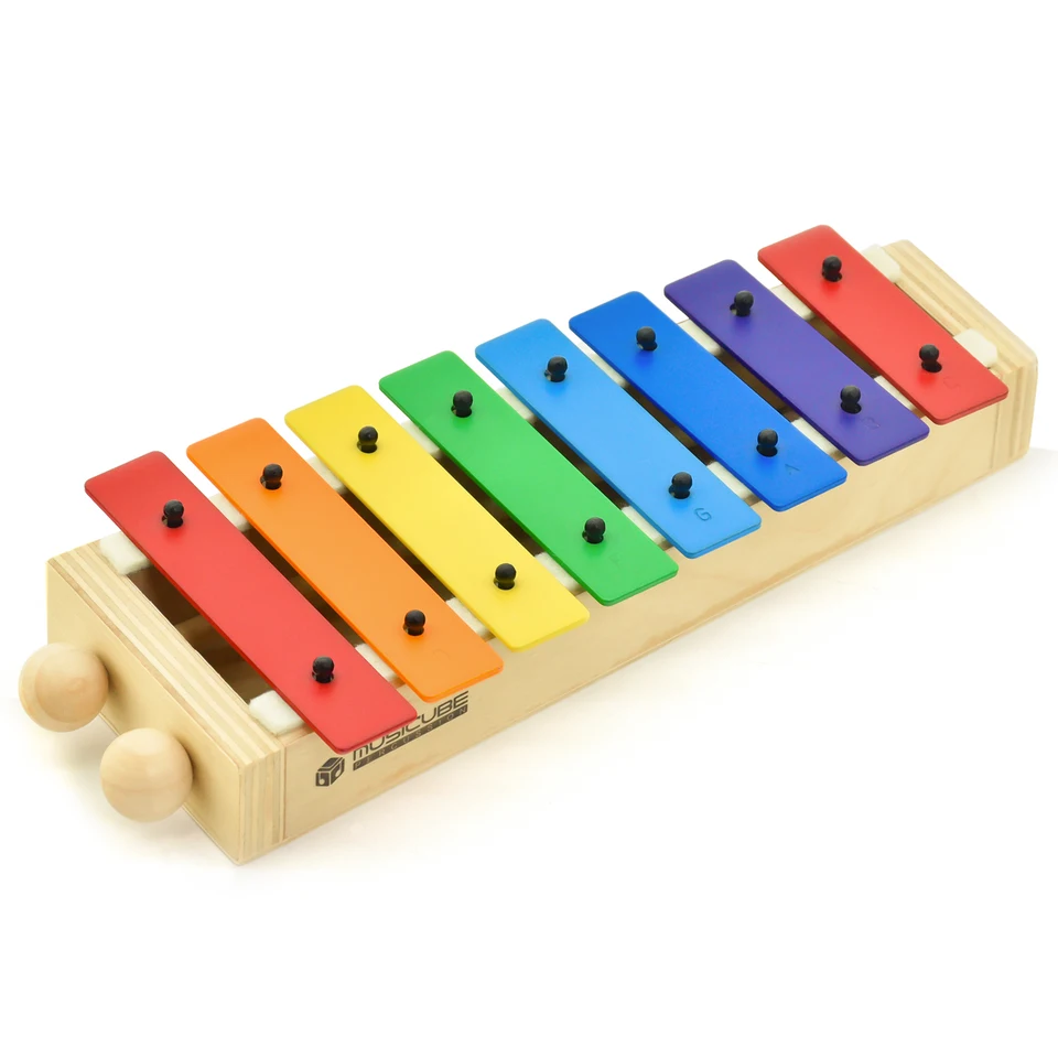 8 tónov hudobný nástroj Krásna xylofónová hudba hračky Kids Drevené xylofón Vzdelávacie akordeón Color Box High Five 8 Scales