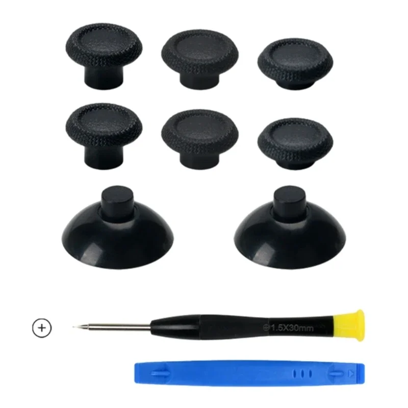 8-v-1 Black 3D Joystick Caps Nastaviteľná ergonomická palca pre herný ovládač PS5 Zlepšiť herné skúsenosti
