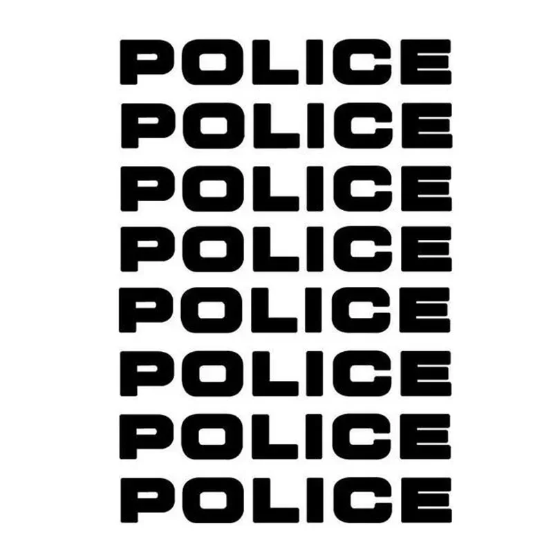 8 X Osobnosť nálepky na autá Policajné reflexné nálepky nálepky Motocyklové dekoratívne doplnky biele/čierne/strieborné, 16 cm*2cm