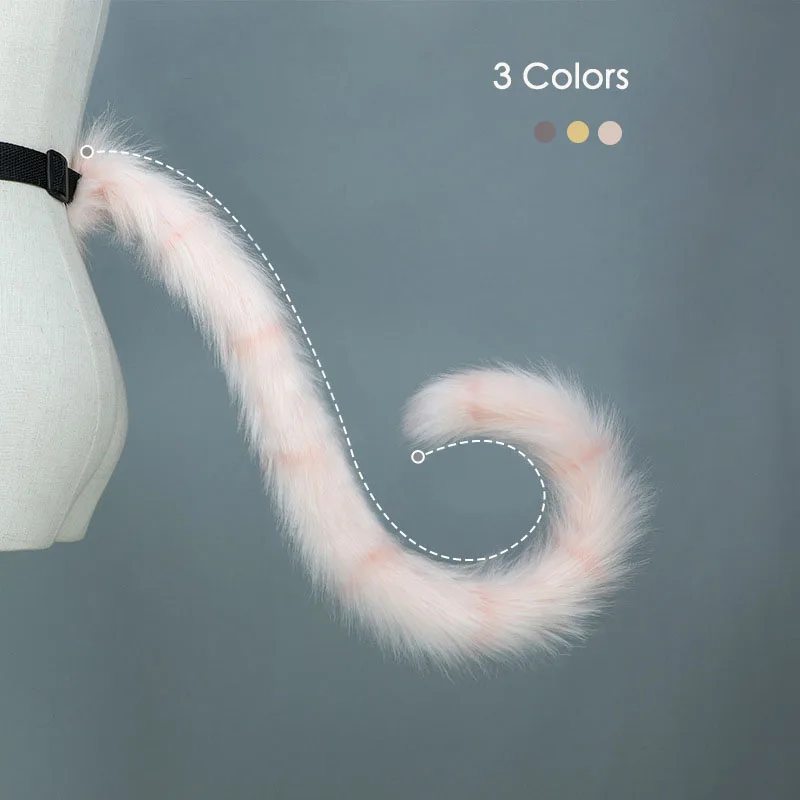 80 cm dlhá plyšová mačka chvost cosplay kostýmové doplnky jk girl lolita furry zvierací chvost
