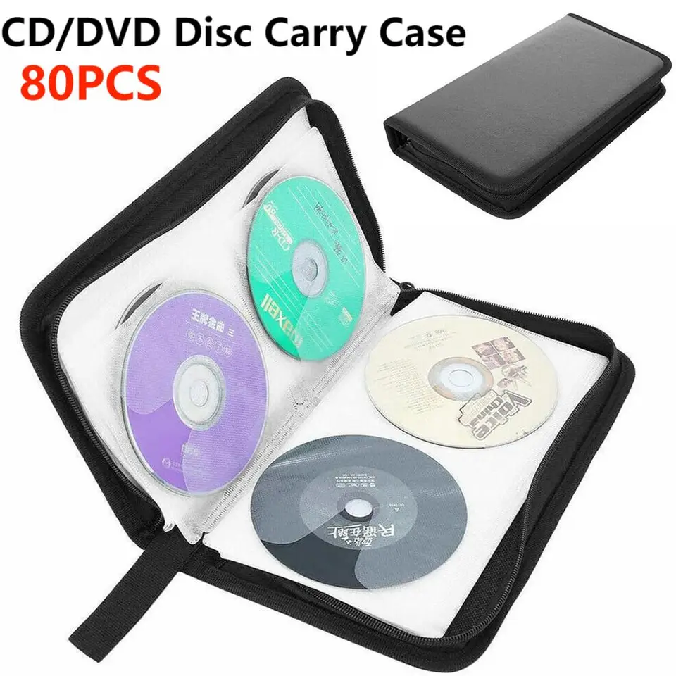 80 DISC CD Storage Bag CD/DVD Disc Con Carry Case Candbag s dvojitým držiakom albumov Držiteľ domáce auto CD DVD Organizátor Box