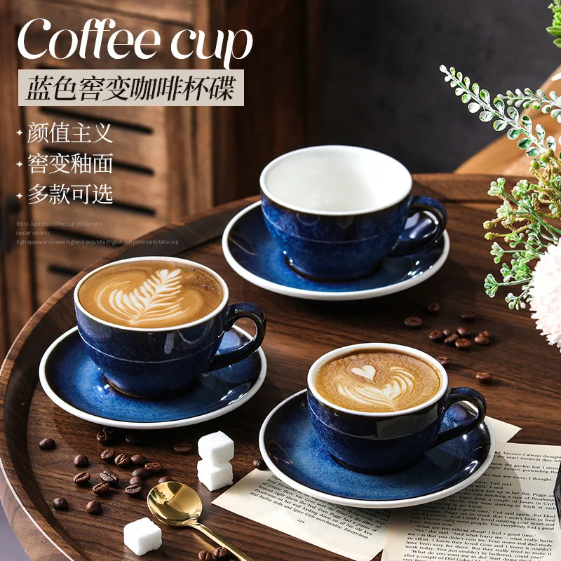 80 ml 220 ml 250 ml 300 ml v štýle pisára Blue Coffee Cup Coramická šálka Concentrované latte šnúrku šnúrky