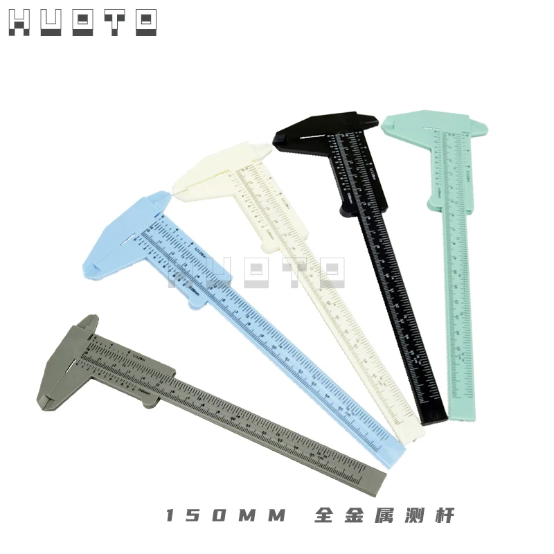 80 mm 150 mm 6 palcov mini plastové posuvné stromerové strmelá DIY meracie pravítko