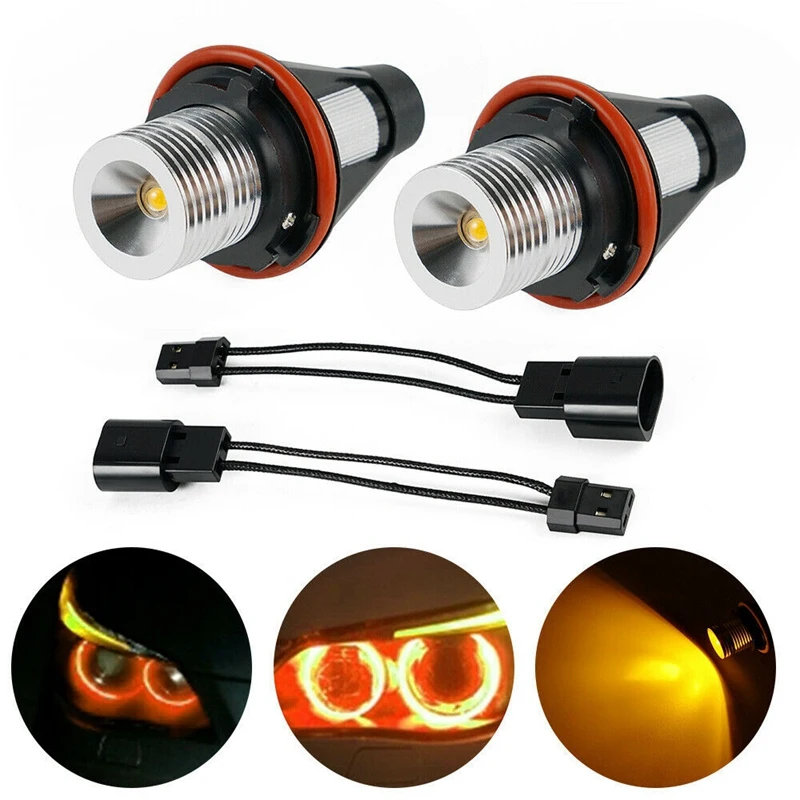 8000k Amber LED Angel Eye Marker Halo žiarovky žiaroviek pre -BMW E39 E53 E60 E63 E64 E66 E87 5 6 7 x3 x5 [balenie 2 ks]