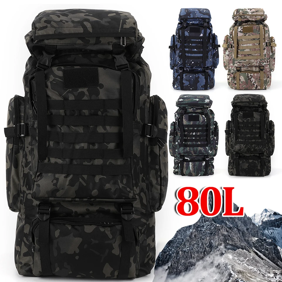 80L horolezecká taška stúpanie na trekking batohy 600d Oxford Clock horolezec