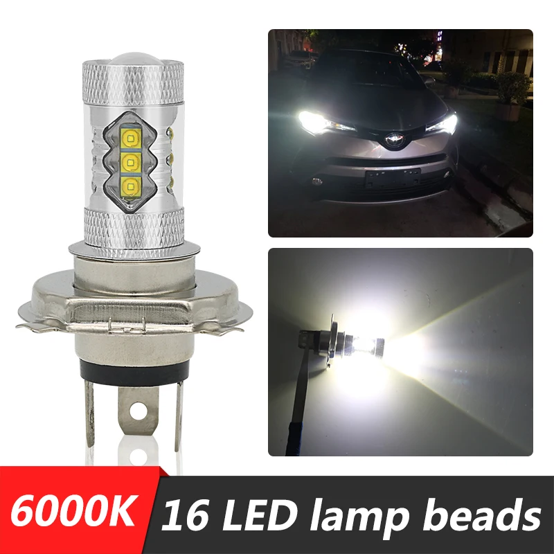 80W H4 Cree Chip s objektívom LED auto hmlové svetlo 360 stupňov LED svetlomet