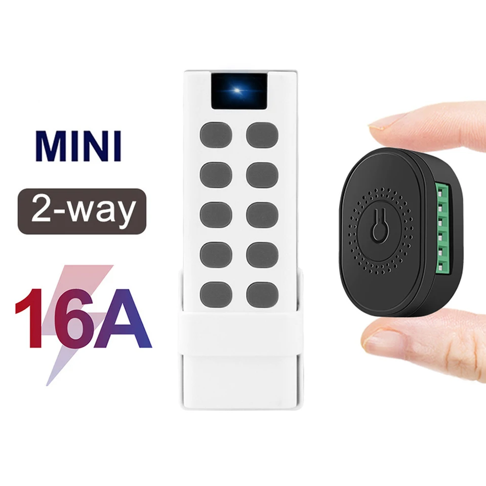 85-250V 433,92 MHz Wireless Switch 16A 10 Klávesy Smart Wireless Switch Mini 2-Way Modul On/OFF Timer Breaker