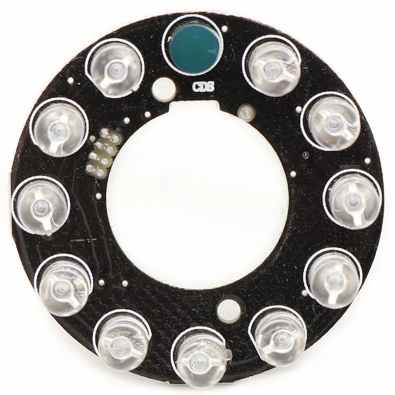 850nm 90 stupňov 5V CCTV príslušenstvo Infračervené svetlo 11 GRAIN IR LED doska pre sledovacie kamery Priemer nočného videnia 38,2 mm