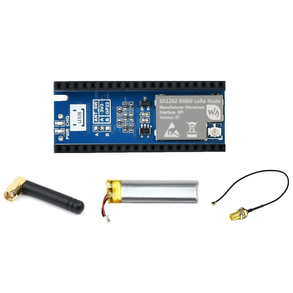 868MHz 915MHz Lora Modul Hat pre RPI Raspberry Pi Pico 2 W s batériou Štartovacia súprava RP2040 RP2350 Príslušenstvo