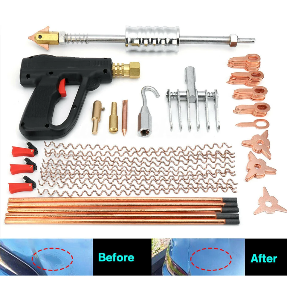 86ks Dent Pull Stud Stud Kit Welder Kit Automatické opravy automobilu Zariadenie Zváranie kladivom Gun Nástroj Nástroj Body Opravy automobilu DENT DET DETRADY