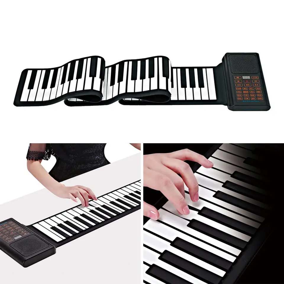 88 kľúča Roll Up Piano 128 Tones a Rhythms USB Vstupný prenosný pre
